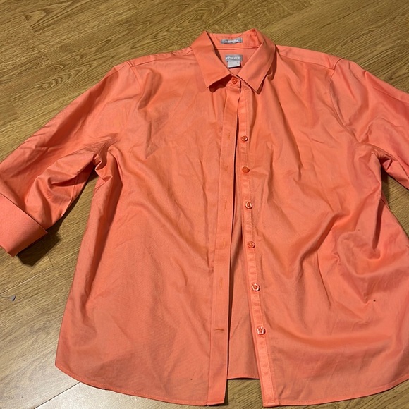 Chico’s peach Oxford style button down- size 3P - Picture 1 of 5